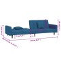 Sofá cama de 2 plazas con dos almohadas terciopelo azul de , Sofás - Ref: Foro24-375917, Precio: 246,42 €, Descuento: %