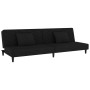 Sofá cama de 2 plazas con dos almohadas terciopelo negro de , Sofás - Ref: Foro24-375915, Precio: 219,60 €, Descuento: %