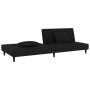 Sofá cama de 2 plazas con dos almohadas terciopelo negro de , Sofás - Ref: Foro24-375915, Precio: 219,60 €, Descuento: %