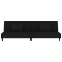 Sofá cama de 2 plazas con dos almohadas terciopelo negro de , Sofás - Ref: Foro24-375915, Precio: 219,60 €, Descuento: %