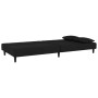 Sofá cama de 2 plazas con dos almohadas terciopelo negro de , Sofás - Ref: Foro24-375915, Precio: 219,60 €, Descuento: %