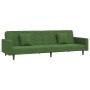 Sofá cama de 2 plazas con dos almohadas terciopelo verde oscuro de , Sofás - Ref: Foro24-375920, Precio: 246,42 €, Descuento: %