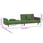 2-seater sofa bed with two dark green velvet pillows by , Sofas - Ref: Foro24-375920, Price: 246,42 €, Discount: %