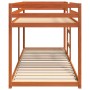 Solid wax brown pine wood bunk bed 75x190 cm by , Beds and accessories - Ref: Foro24-844830, Price: 177,77 €, Discount: %