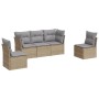 Gartensofa-Set mit Kissen, 5-teilig, beiges synthetisches Rattan von , Gartensets - Ref: Foro24-3217349, Preis: 335,13 €, Rab...