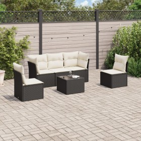 6-teiliges Gartensofa-Set und schwarze synthetische Rattankissen von , Gartensets - Ref: Foro24-3217356, Preis: 398,71 €, Rab...