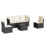 6-teiliges Gartensofa-Set und schwarze synthetische Rattankissen von , Gartensets - Ref: Foro24-3217356, Preis: 387,55 €, Rab...