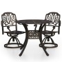 Bistro table and chairs 3 pieces cast aluminum bronze color by , Garden sets - Ref: Foro24-3070592, Price: 589,02 €, Discount: %