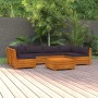 Gartenmöbel- und Kissenset 7-teilig aus massivem Akazienholz von , Gartensets - Ref: Foro24-3087324, Preis: 902,14 €, Rabatt: %