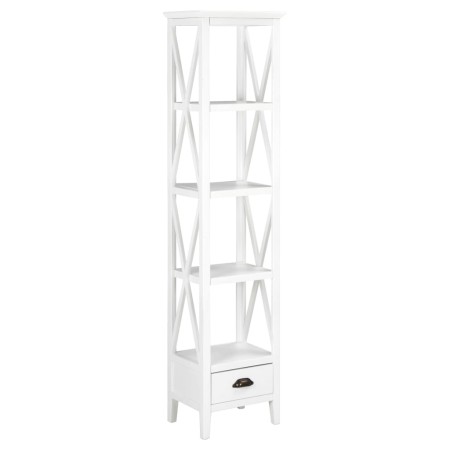 Shelving unit with 1 white MDF drawer 40x30x170 cm by , Bookcases and shelves - Ref: Foro24-280034, Price: 227,99 €, Discount: %