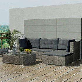 5-teiliges Gartensofa-Set und graue synthetische Rattankissen von , Gartensets - Ref: Foro24-42835, Preis: 408,99 €, Rabatt: %