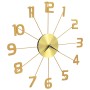 Reloj de pared de metal dorado 50 cm de vidaXL, Relojes de pared - Ref: Foro24-283858, Precio: 42,07 €, Descuento: %