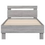 Bed frame headboard LED lights Sonoma gray 100x200 cm by , Beds and slatted bases - Ref: Foro24-838713, Price: 117,59 €, Disc...