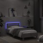 Estructura de cama cabecero luces LED gris hormigón 100x200 cm de , Camas y somieres - Ref: Foro24-838711, Precio: 113,47 €, ...