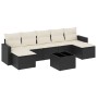 8-teiliges Gartensofa-Set und schwarze synthetische Rattankissen von , Modulare Sofas für den Außenbereich - Ref: Foro24-3251...