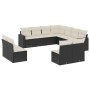 11-teiliges Gartensofa-Set und schwarze synthetische Rattankissen von , Modulare Sofas für den Außenbereich - Ref: Foro24-325...