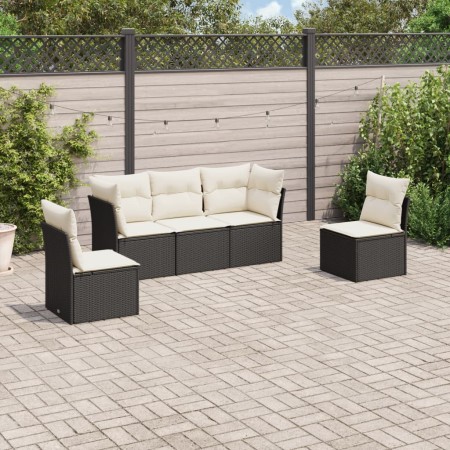 5-teiliges Gartenmöbel-Set und schwarze synthetische Rattankissen von , Gartensets - Ref: Foro24-3217346, Preis: 325,88 €, Ra...