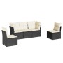 Set de muebles de jardín 5 pzas y cojines ratán sintético negro de , Conjuntos de jardín - Ref: Foro24-3217346, Precio: 336,5...