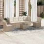 7-piece garden sofa set and beige synthetic rattan cushions by , Garden sets - Ref: Foro24-3217378, Price: 507,37 €, Discount: %