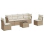 7-teiliges Gartensofa-Set und beigefarbene synthetische Rattankissen von , Gartensets - Ref: Foro24-3217378, Preis: 507,37 €,...