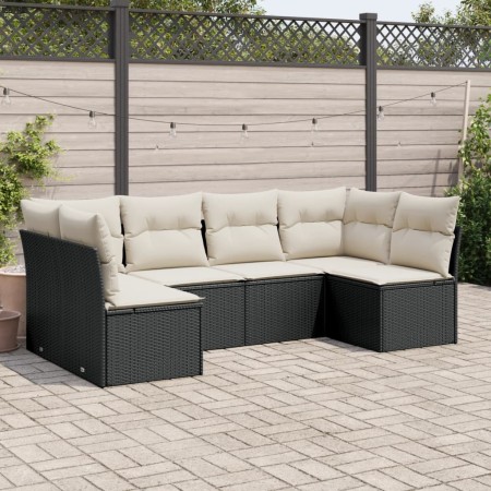 6-piece garden sofa set and black synthetic rattan cushions by , Garden sets - Ref: Foro24-3217386, Price: 367,08 €, Discount: %