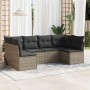 6-piece garden furniture set and gray synthetic rattan cushions by , Garden sets - Ref: Foro24-3217390, Price: 377,98 €, Disc...