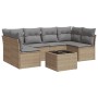 7-teiliges Gartensofa-Set und beigefarbene synthetische Rattankissen von , Gartensets - Ref: Foro24-3217399, Preis: 438,42 €,...