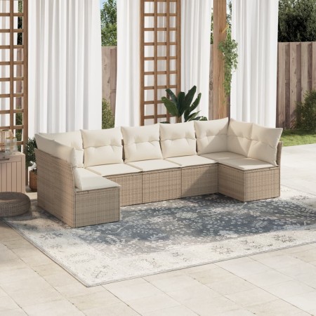 7-piece garden sofa set and beige synthetic rattan cushions by , Garden sets - Ref: Foro24-3217428, Price: 512,97 €, Discount: %