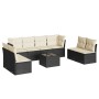 8-teiliges Gartensofa-Set und schwarze synthetische Rattankissen von , Gartensets - Ref: Foro24-3217456, Preis: 570,44 €, Rab...