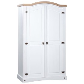 Armario madera de pino Mexicano estilo Corona blanco 2 puertas de vidaXL, Armarios roperos - Ref: Foro24-282620, Precio: 395,...