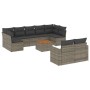 Set de sofás de jardín 10 pzas con cojines ratán sintético gris de , Sofás modulares de exterior - Ref: Foro24-3224275, Preci...