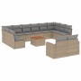 Garden sofa set with cushions 13 pieces beige synthetic rattan by , Modular outdoor sofas - Ref: Foro24-3224358, Price: 886,4...