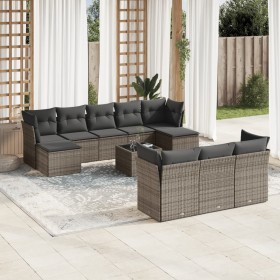 10-teilige Gartensofagarnitur mit grauen synthetischen Rattankissen von , Gartensets - Ref: Foro24-3218330, Preis: 633,79 €, ...