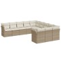 11-teiliges Gartensofa-Set mit beigen synthetischen Rattankissen von , Gartensets - Ref: Foro24-3218408, Preis: 853,99 €, Rab...