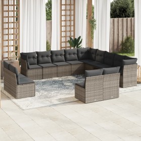 12-teiliges Gartensofa-Set mit grauen synthetischen Rattankissen von , Gartensets - Ref: Foro24-3218420, Preis: 797,06 €, Rab...