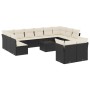 Gartensofa- und Kissenset 13-teilig aus schwarzem synthetischem Rattan von , Gartensets - Ref: Foro24-3218436, Preis: 818,53 ...