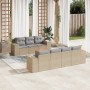 Gartensofa-Set mit beigen Kissen 8 Stück PE-Rattan von , Gartensets - Ref: Foro24-3257683, Preis: 717,03 €, Rabatt: %