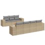 Gartensofa-Set mit beigen Kissen 8 Stück PE-Rattan von , Gartensets - Ref: Foro24-3257683, Preis: 717,03 €, Rabatt: %