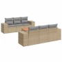 7-teiliges Gartensofa-Set und beigefarbene synthetische Rattankissen von , Gartensets - Ref: Foro24-3257669, Preis: 649,02 €,...