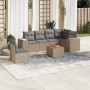 7-teiliges Gartensofa-Set und beigefarbene synthetische Rattankissen von , Gartensets - Ref: Foro24-3257802, Preis: 544,46 €,...