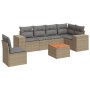 7-teiliges Gartensofa-Set und beigefarbene synthetische Rattankissen von , Gartensets - Ref: Foro24-3257802, Preis: 541,99 €,...