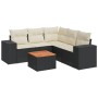 6-teiliges Gartensofa-Set und schwarze synthetische Rattankissen von , Gartensets - Ref: Foro24-3257771, Preis: 407,12 €, Rab...