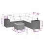 6-teiliges Gartensofa-Set und schwarze synthetische Rattankissen von , Gartensets - Ref: Foro24-3257771, Preis: 407,12 €, Rab...