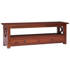 Mueble de TV madera maciza de caoba marrón 120x30x40 cm de vidaXL, Muebles TV - Ref: Foro24-283839, Precio: 196,99 €, Descuen...