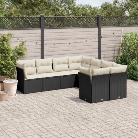 8-teiliges Gartensofa-Set und schwarze synthetische Rattankissen von , Gartensets - Ref: Foro24-3218586, Preis: 503,99 €, Rab...