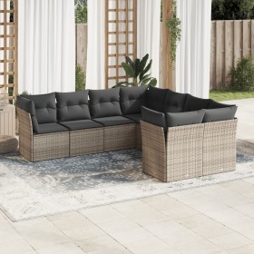 8-teiliges Gartensofa-Set und graue synthetische Rattankissen von , Gartensets - Ref: Foro24-3218590, Preis: 527,33 €, Rabatt: %