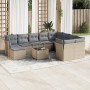 11-teiliges Gartensofa-Set mit beigen synthetischen Rattankissen von , Gartensets - Ref: Foro24-3218599, Preis: 685,05 €, Rab...