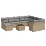 11-teiliges Gartensofa-Set mit beigen synthetischen Rattankissen von , Gartensets - Ref: Foro24-3218599, Preis: 668,99 €, Rab...