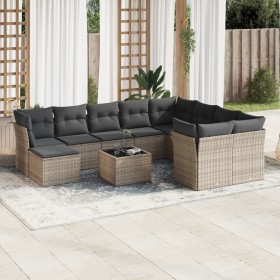 11-piece garden sofa set and gray synthetic rattan cushions by , Garden sets - Ref: Foro24-3218600, Price: 675,99 €, Discount: %