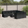 Garden sofa and cushion set 13 pieces black synthetic rattan by , Garden sets - Ref: Foro24-3218635, Price: 811,38 €, Discoun...